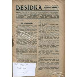Besídka, čísla 1-6/1922-1923 (Občanská příloha „Vyššího národa“)