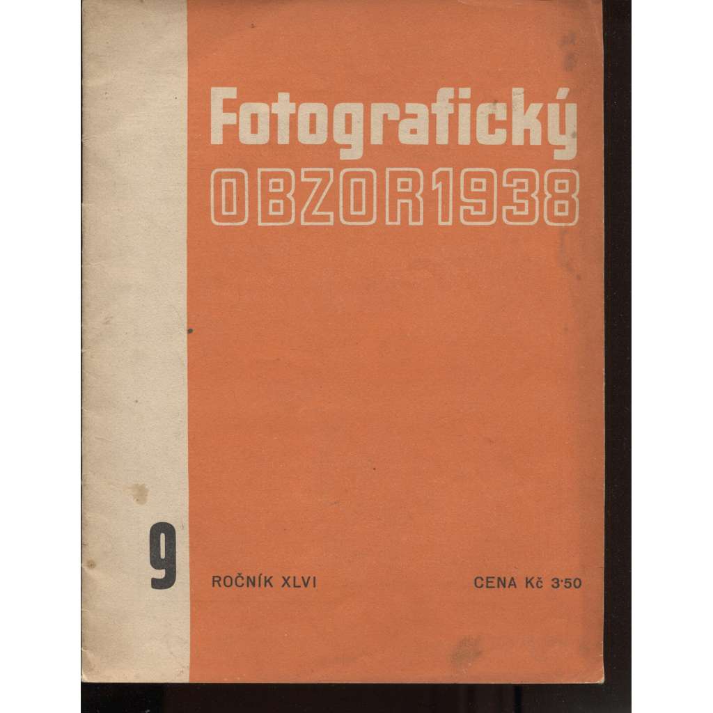 Časopis Fotografický obzor, ročník XLVI., číslo 9/1938