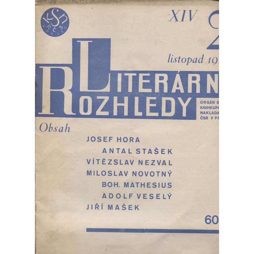 Literární rozhledy, ročník XIV., číslo 2/1929