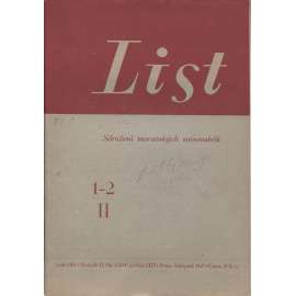 List, ročník II., číslo 1-2/1947. Sdružení moravských spisovatelů (Zdeněk Rossmann)