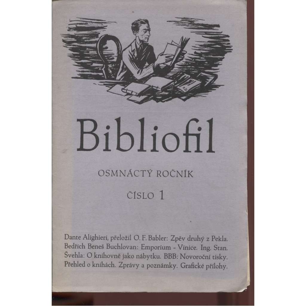 Bibliofil, ročník XVIII., číslo 1./1941. Časopis pro pěknou knihu a její úpravu