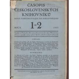 Časopis československých knihovníků, ročník X./1931, číslo 1.-2.
