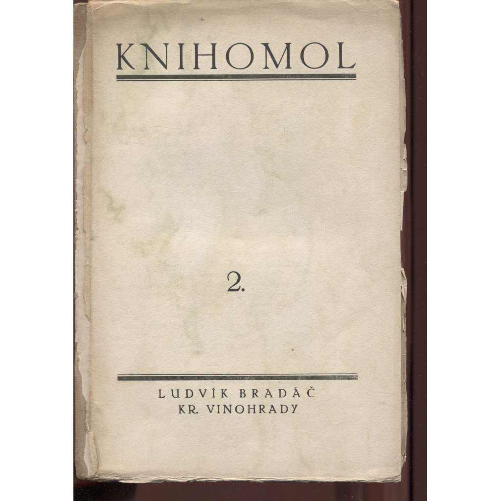 Knihomol 2/1919 (bez příloh, texty na téma: grafické techniky a vazby knih)