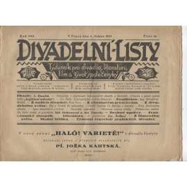 Divadelní listy, číslo 14.-17./1925 (4 čísla). Týdenní pro divadlo, literaturu, film a život společenský