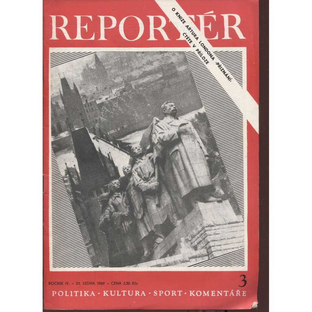 Reportér, ročník IV./1969, číslo 3. Týdeník pro politiku, kulturu  a sport