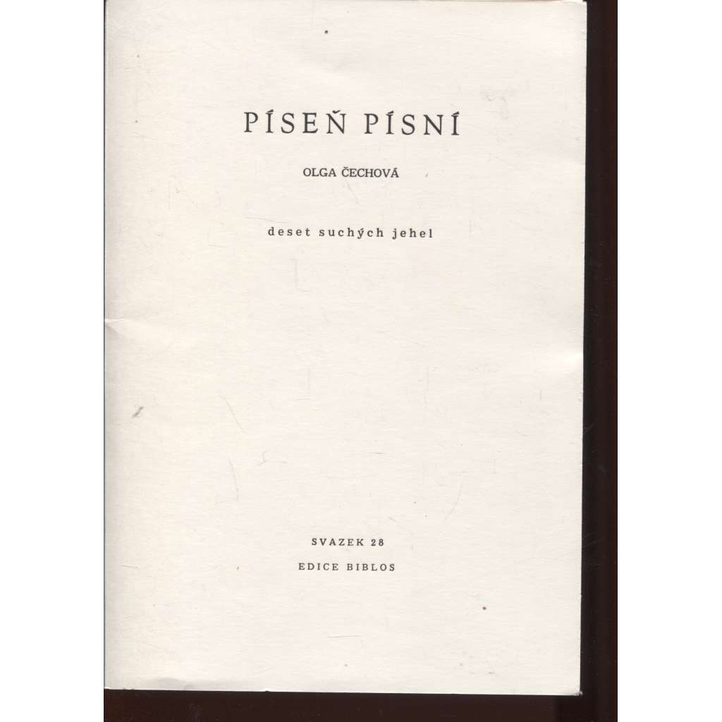 Píseň písní [10x grafika Olga Čechová; suchá jehla; podpis; edice Biblos]