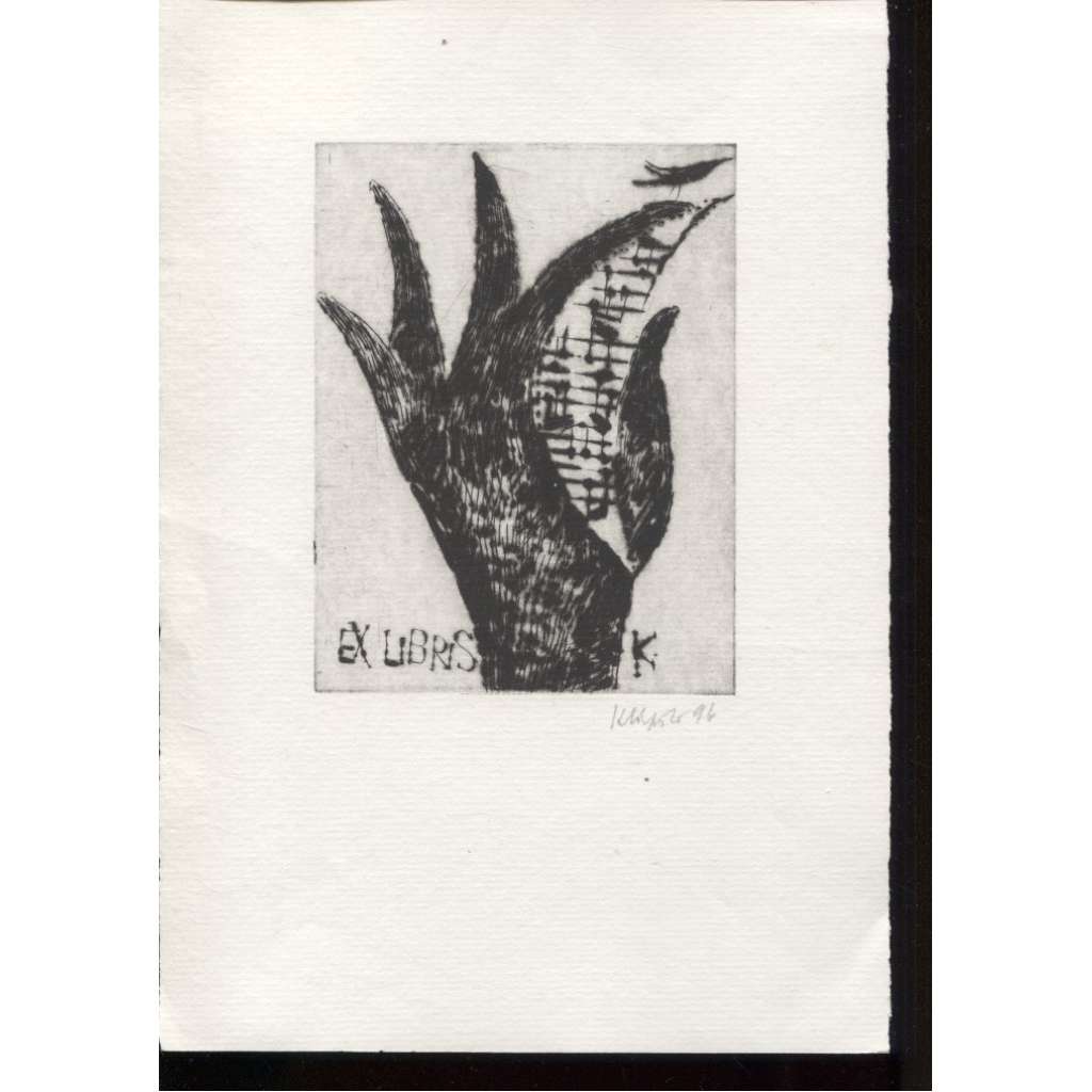 Ex libris  (suchá jehla, 1996, Jaroslav Klápště)