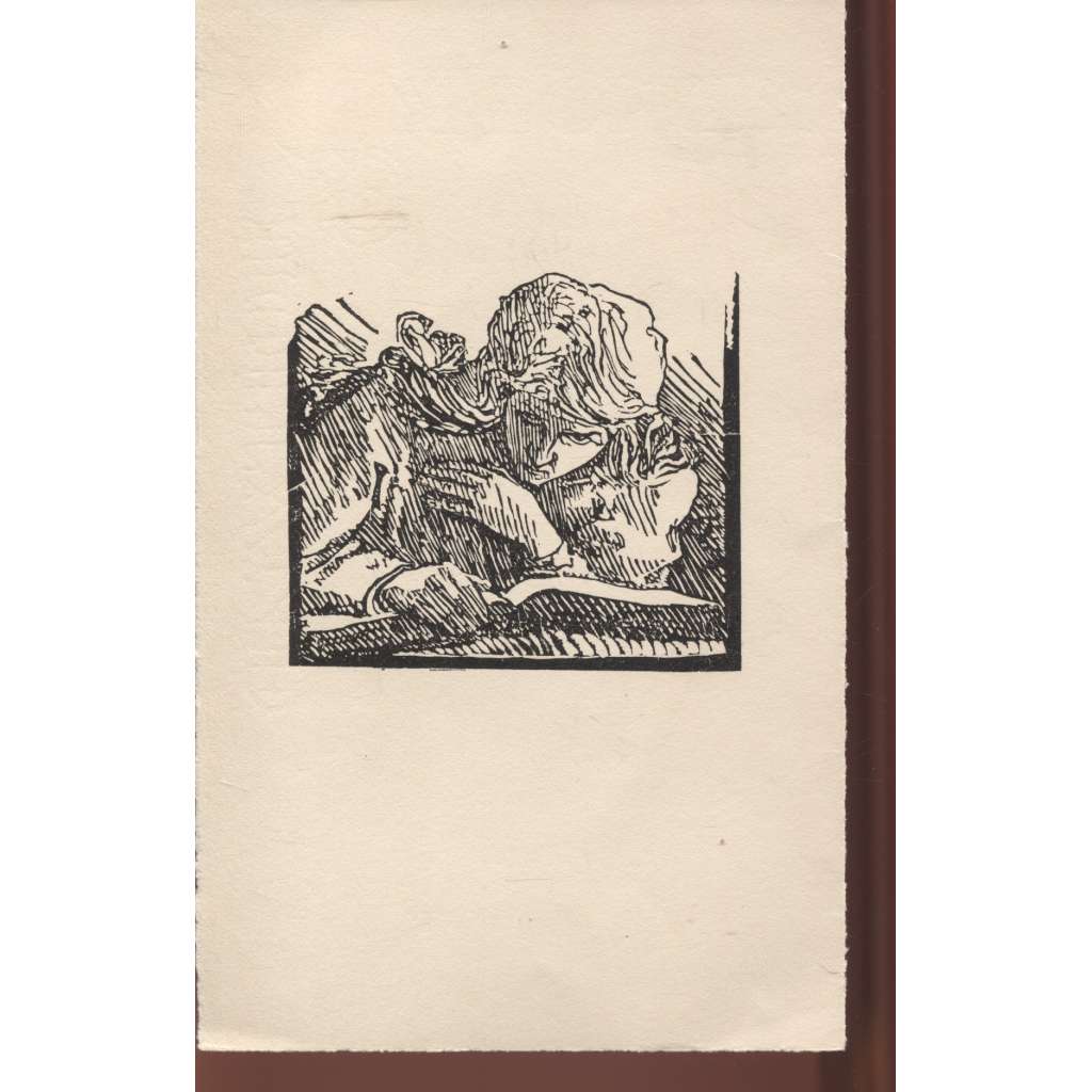 Četbou zaujatá (dřevoryt, František Bílek)