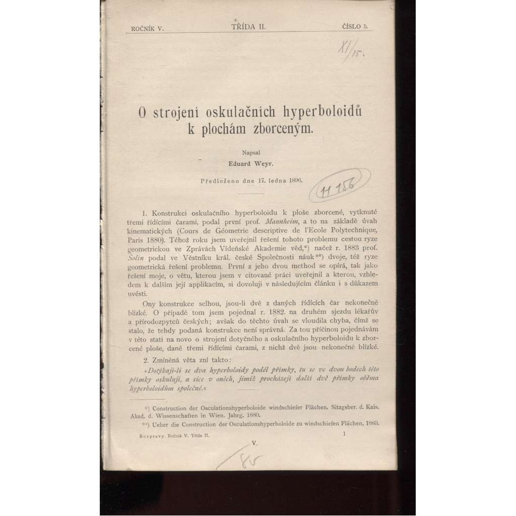 O strojení oskulačních hyperboloidů k plochám zborceným (matematika, geometrie)