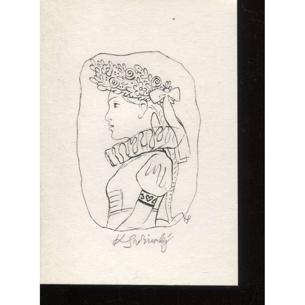 Dívka v kroji (litografie, Karel Svolinský)
