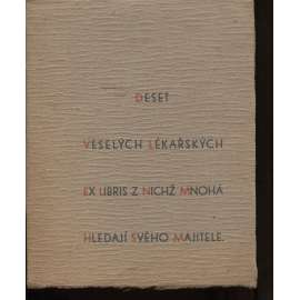 Deset veselých ex libris, z nichž mnohá hledají svého majitele (podpis Jaroslav Vodrážka)