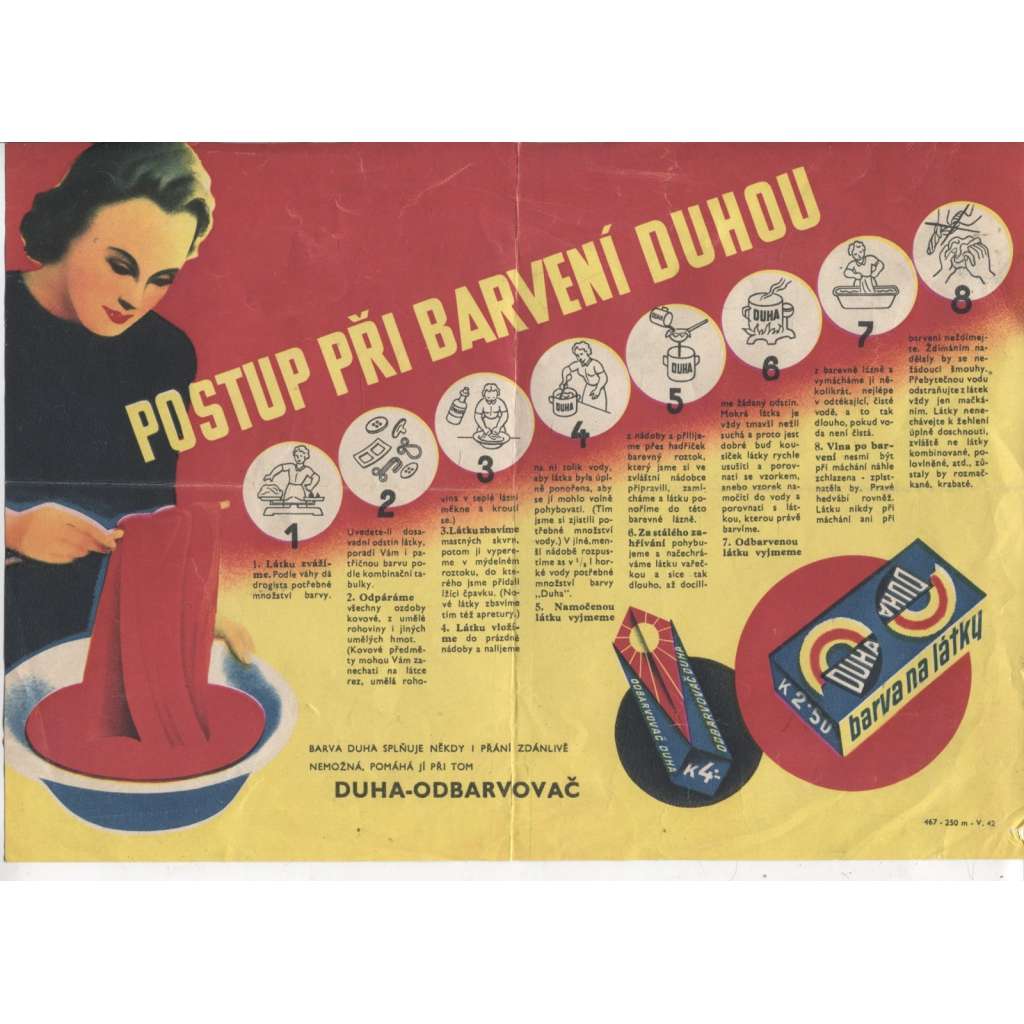 Postup při barvení Duhou (reklamní leták - barva Duha)