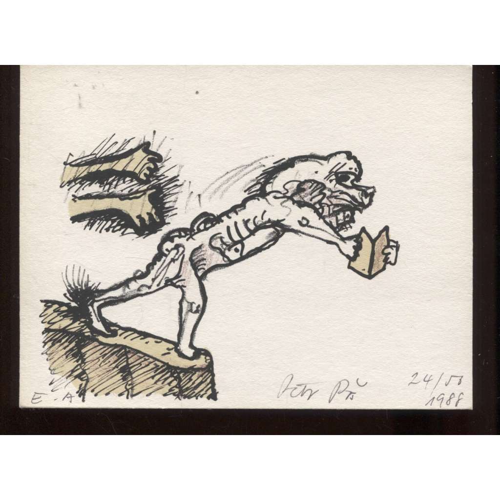 Čtenář I. (litografie, podpis Petr Poš)