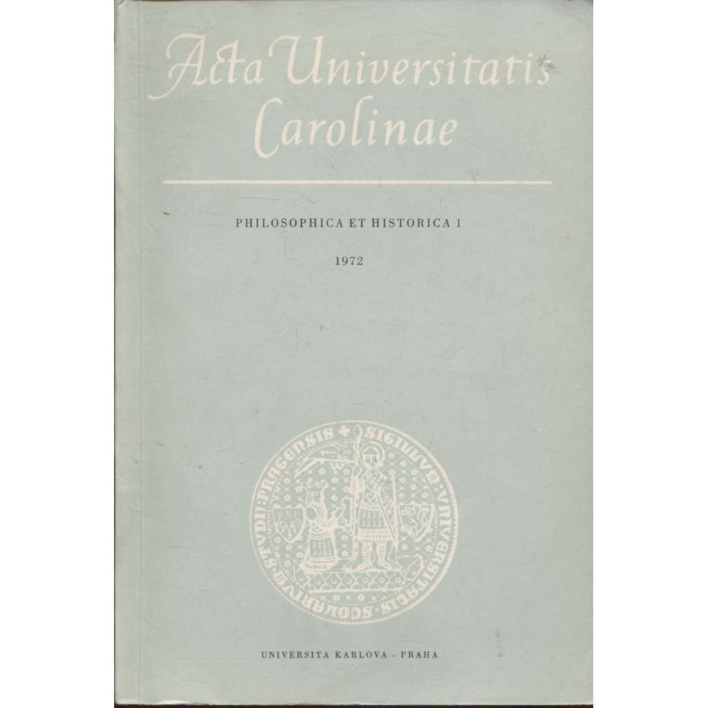 Studia ethnographica I. Acta Universitatis Carolinae. Philosophica et Historica 1/1972