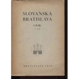 Slovanská Bratislava I (II-III), č. 1-2. Sborník príspevkov k dejinám hl. mesta Bratislavy (Bratislava, Slovensko, sborník, historie, jazykověda)
