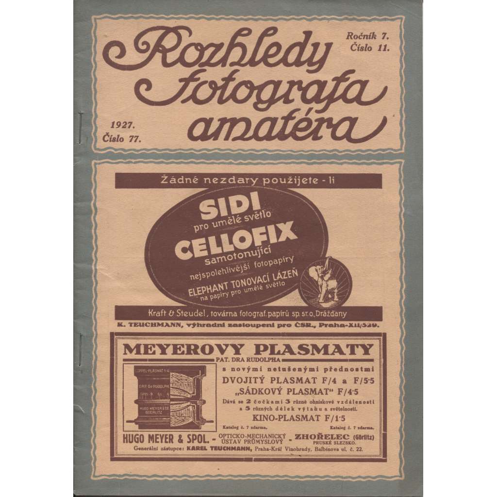 Rozhledy fotografa amatéra, ročník 7., číslo 11/1927