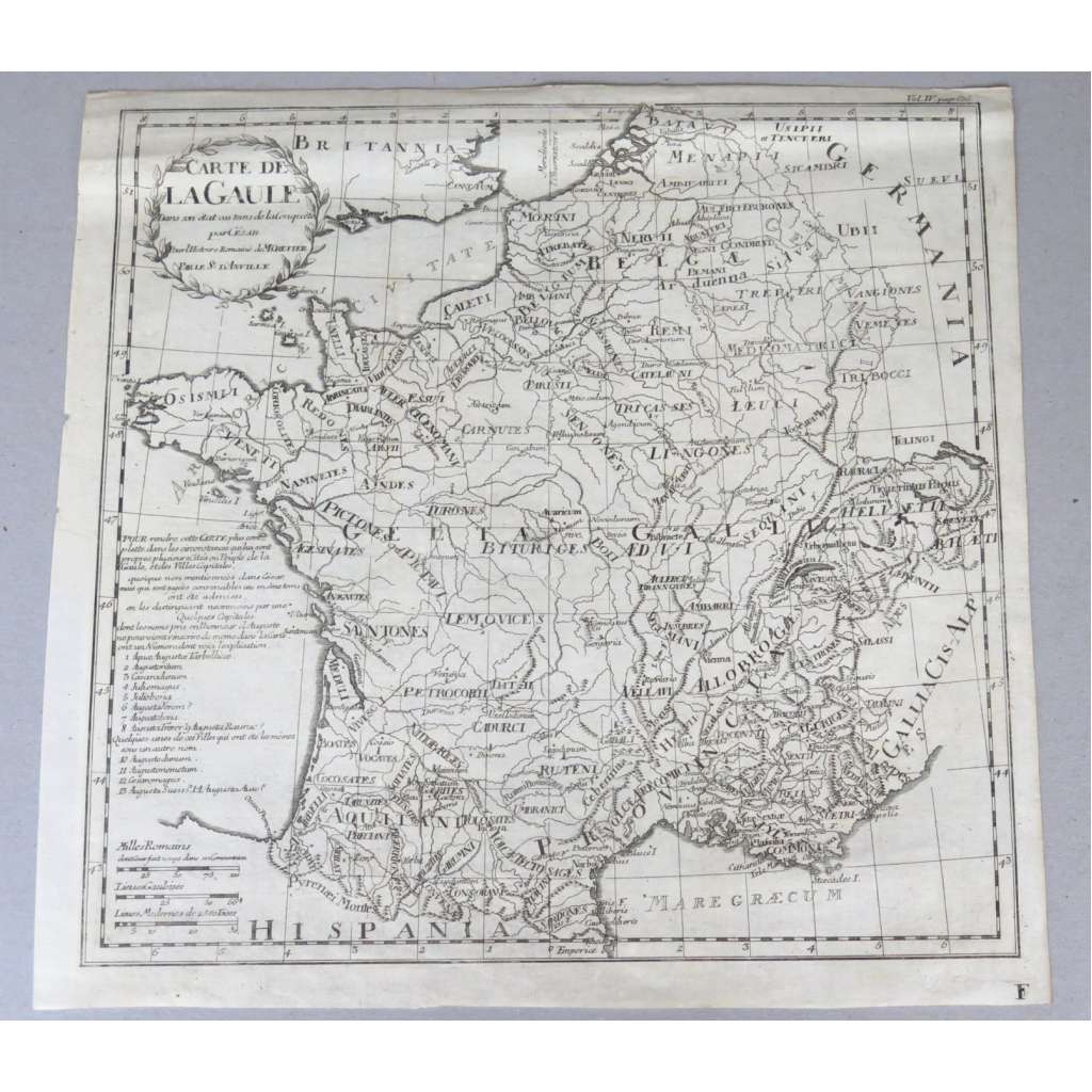Carte de La Gaule [mapa Galie; Francie; historické mapy]