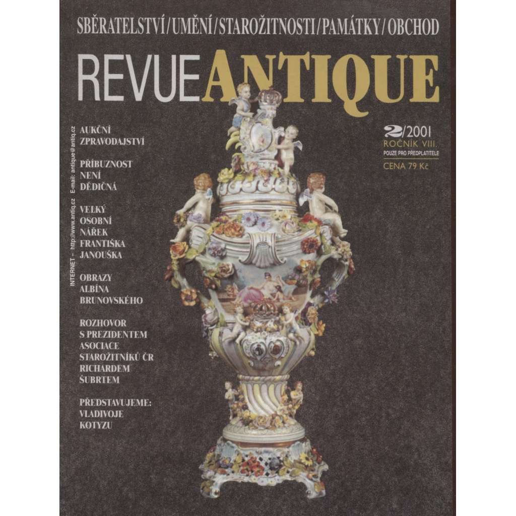 Antique, ročník VIII., číslo 2/2001. Revue pro sběratelství, umění, starožitnosti, památky a obchod
