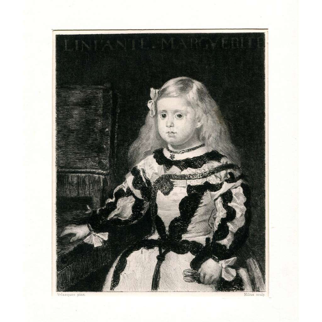 Félix Augustin Milius - L'Infante Marguerite [1870-1894; lept; grafika; umění; dětský portrét; dítě; infantka Margarita]