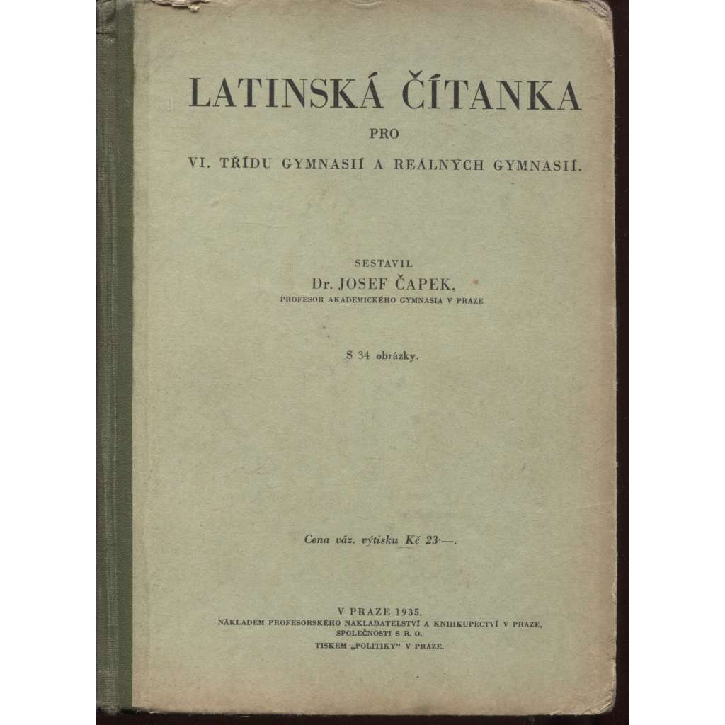 Latinská čítanka pro 6. třídu gymnasií a reálných gymnasií