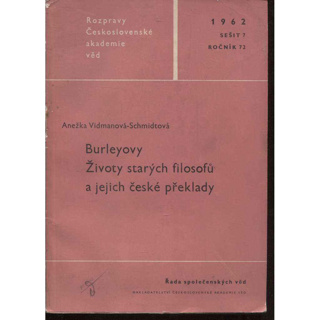 Burleyovy Životy starých filosofů a jejich české překlady