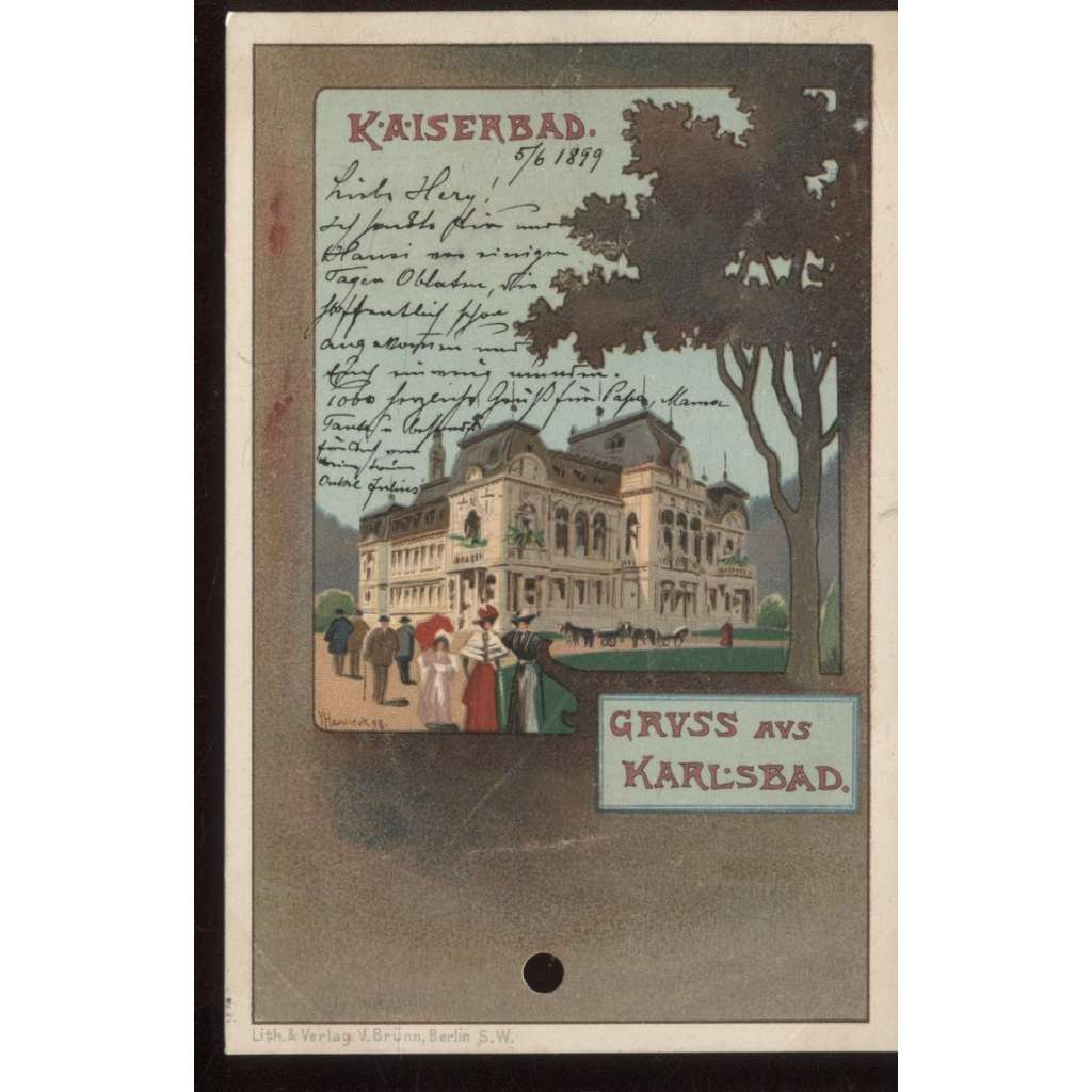 Karlovy Vary, litografie (pošk.)