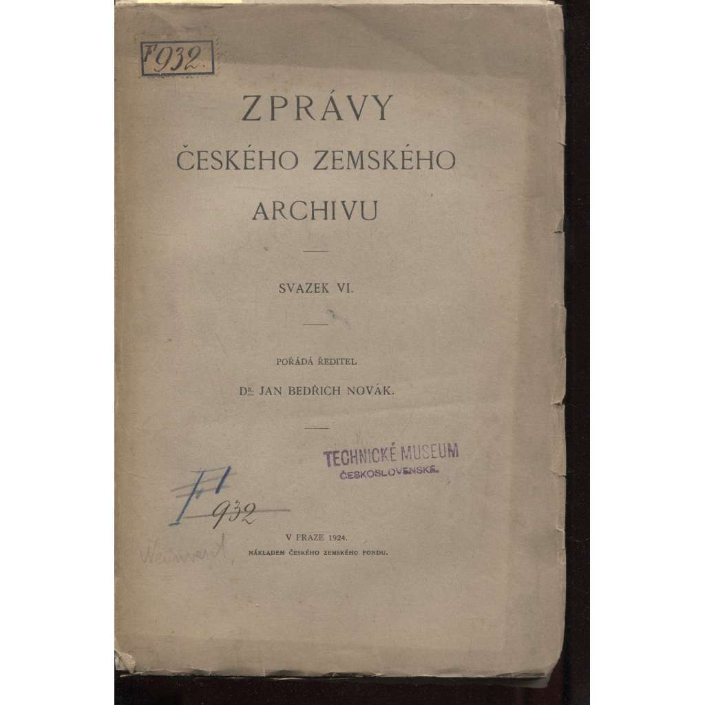 Zprávy Českého zemského archivu, sv. VI. Knihovna Barberini a český výzkum v Římě