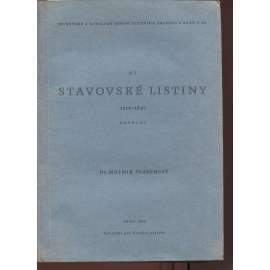 Stavovské listiny 1212-1847. Katalog