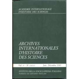 Archives internationales d'histoire des sciences, vol. 35, Juin-Décembre 1985, no. 114/115 [Časopis, matematika, mj. i Aristoteles, Ptolemaios]