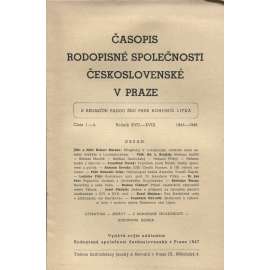 Časopis Rodopisné společnosti československé v Praze, ročník XVII.-XVIII./1945-1946