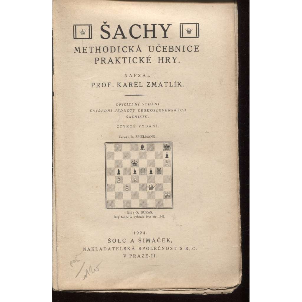 Šachy. Methodická učebnice praktické hry (pošk.)