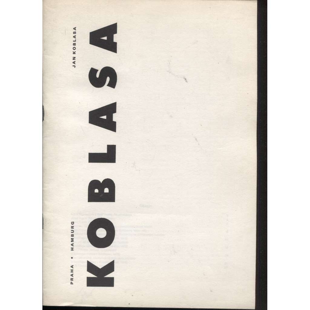 Jan Koblasa - Sochy (textová příloha ke katalogu výstavy)