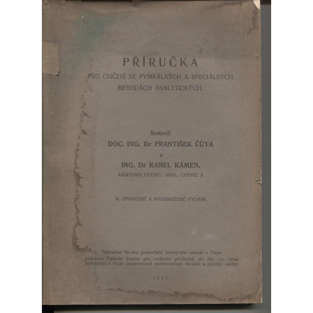 Příručka pro cvičení ve fysikálných a speciálných metodách analytických