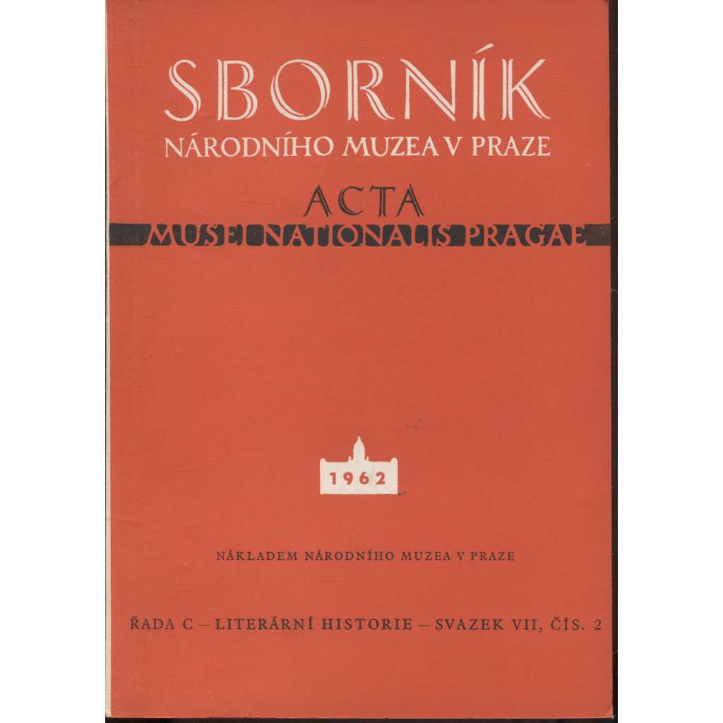 Sborník Národního muzea v Praze, svazek VII, číslo 2/1962