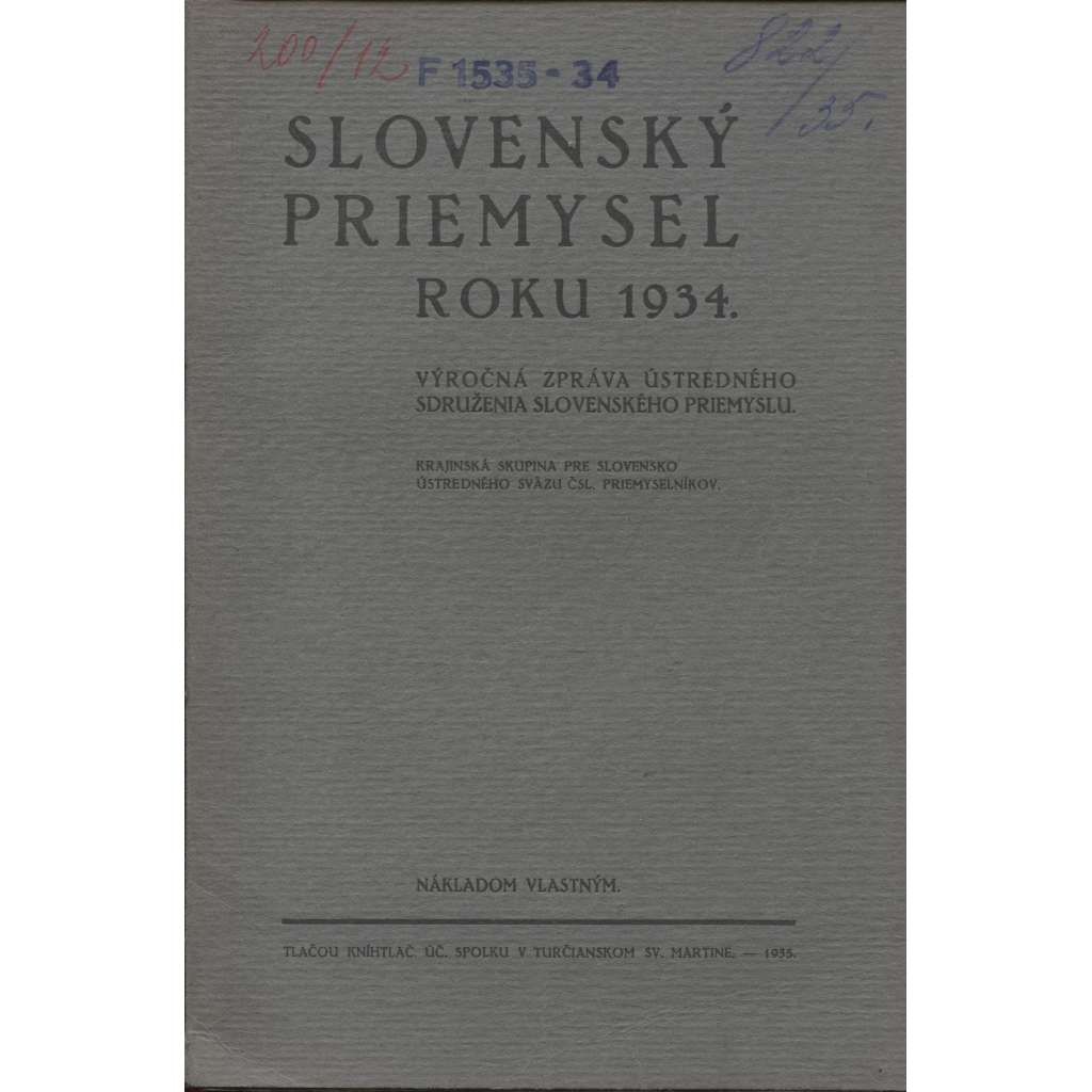 Slovenský priemysel roku 1934 (Slovenský průmysl, Slovensko)