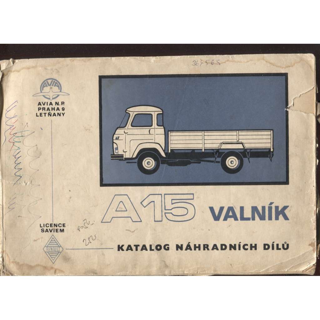 Valník A 15. Katalog náhradních dílů (automobil) - pošk.