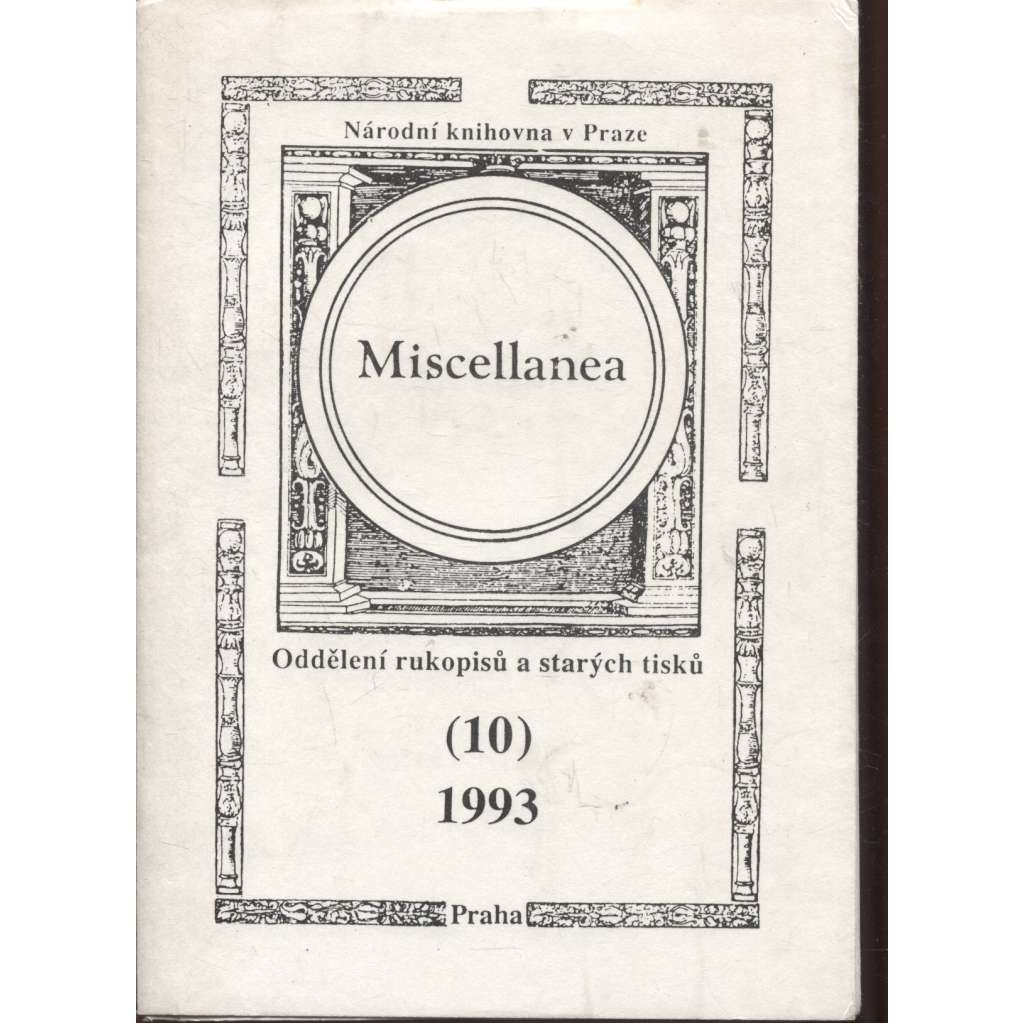 Miscellanea 10/1993. Oddělení rukopisů a starých tisků (2 svazky)