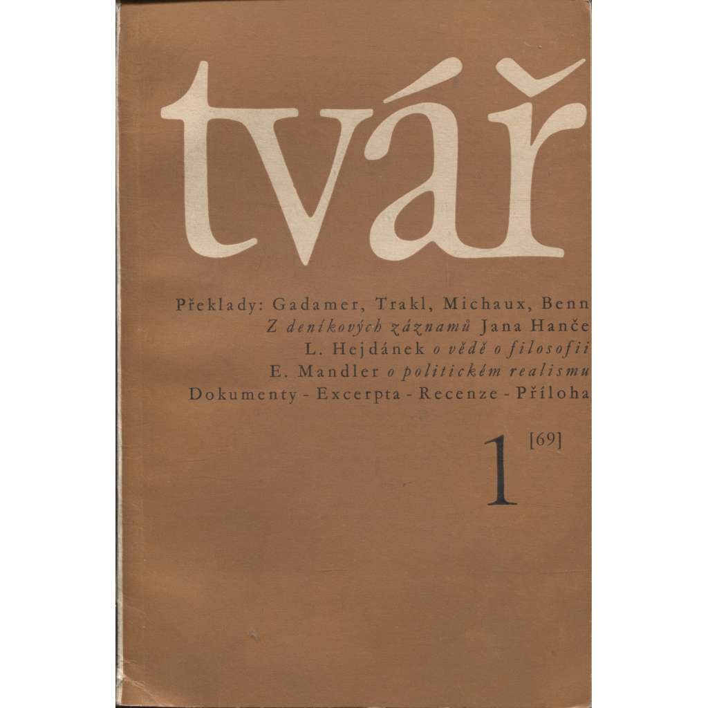 Časopis Tvář 1/1969