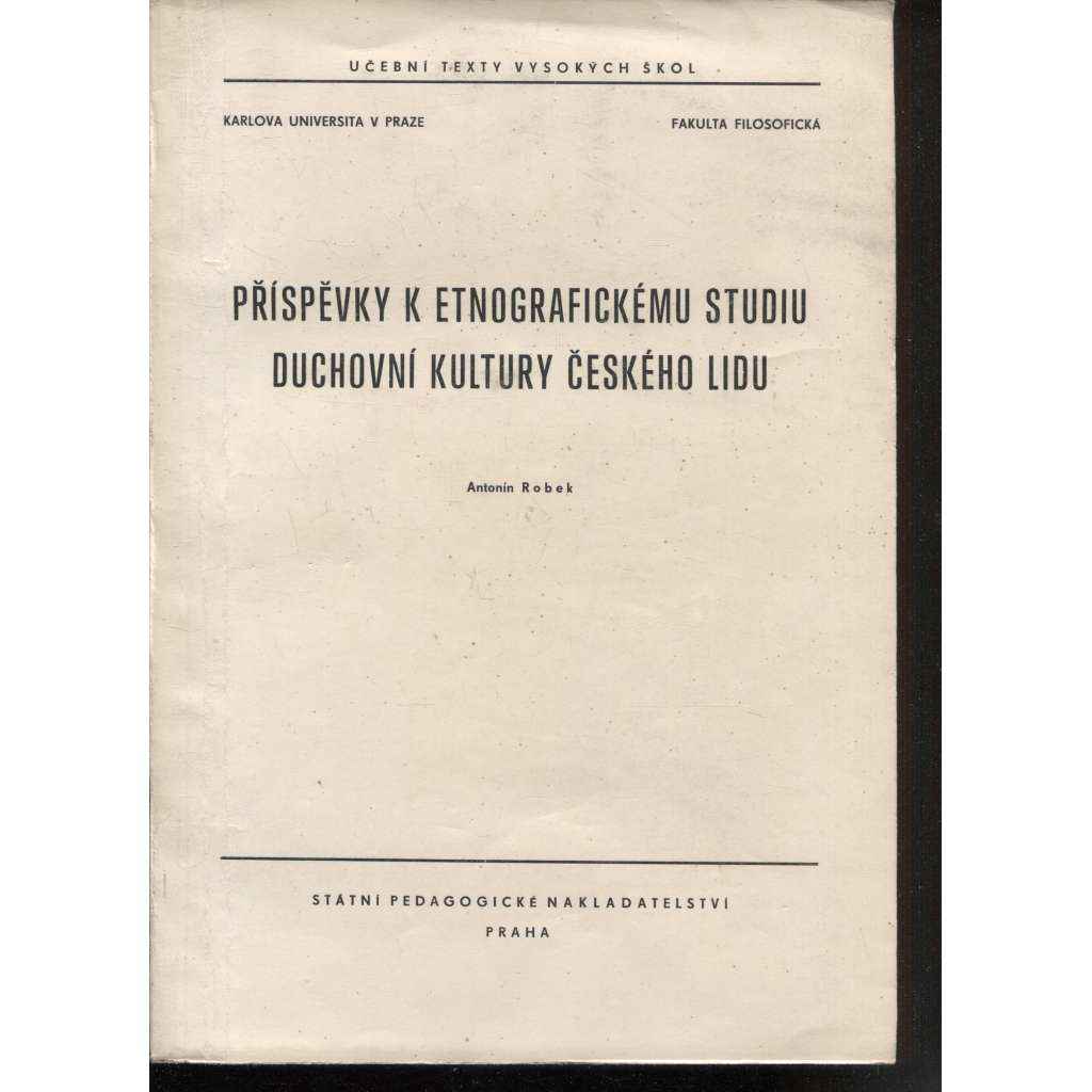 Příspěvky k etnografickému studiu duchovní kultury českého lidu