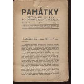 Památky, ročník III., číslo 1.-11/1927. Věstník sdružení pro povznesení znalosti památek