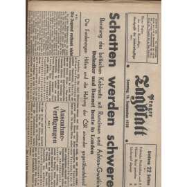 Prager Tagblatt  (noviny, září, říjen 1938 a listopad 1934, Mnichov, 1. republika) - 7 čísel