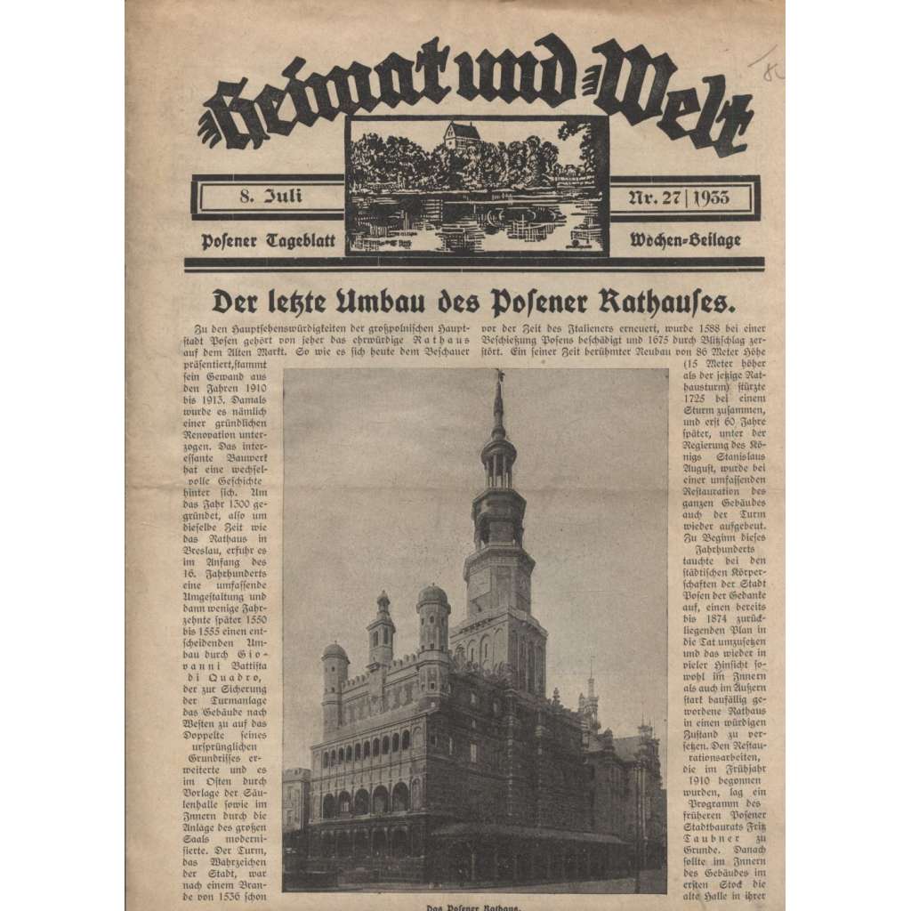 Heimat und Welt (noviny 1933, 1. republika) - text německy