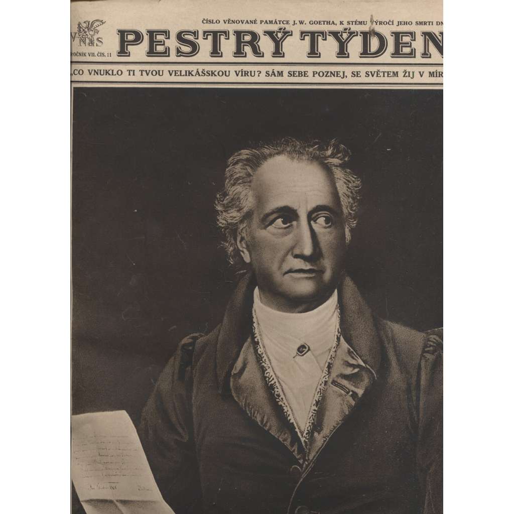 Pestrý týden (Časopis, noviny 1932, 1. republika) - J. W. Goethe