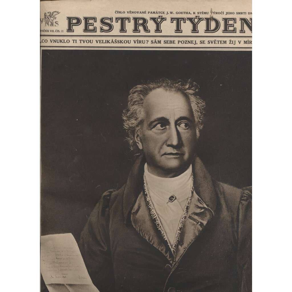 Pestrý týden (Časopis, noviny 1932, 1. republika) - J. W. Goethe