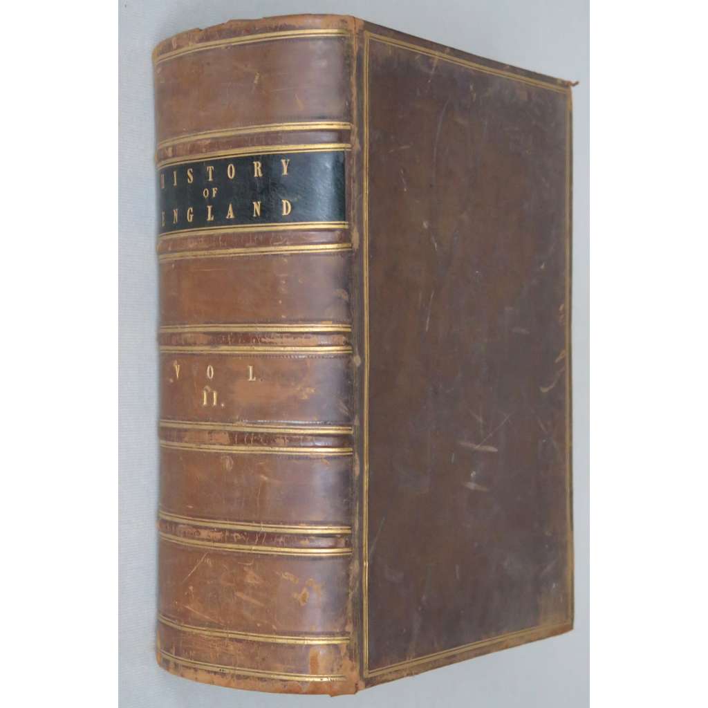 History of England, sv. 2-5 ["Dějiny Anglie", 1860; historie Velké Británie; rytiny; oceloryty; vazba; kůže]