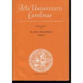 Acta Universitatis Carolinae. Philologica 5/1994. Slovenica, Croatica, Serbica, Macedonica