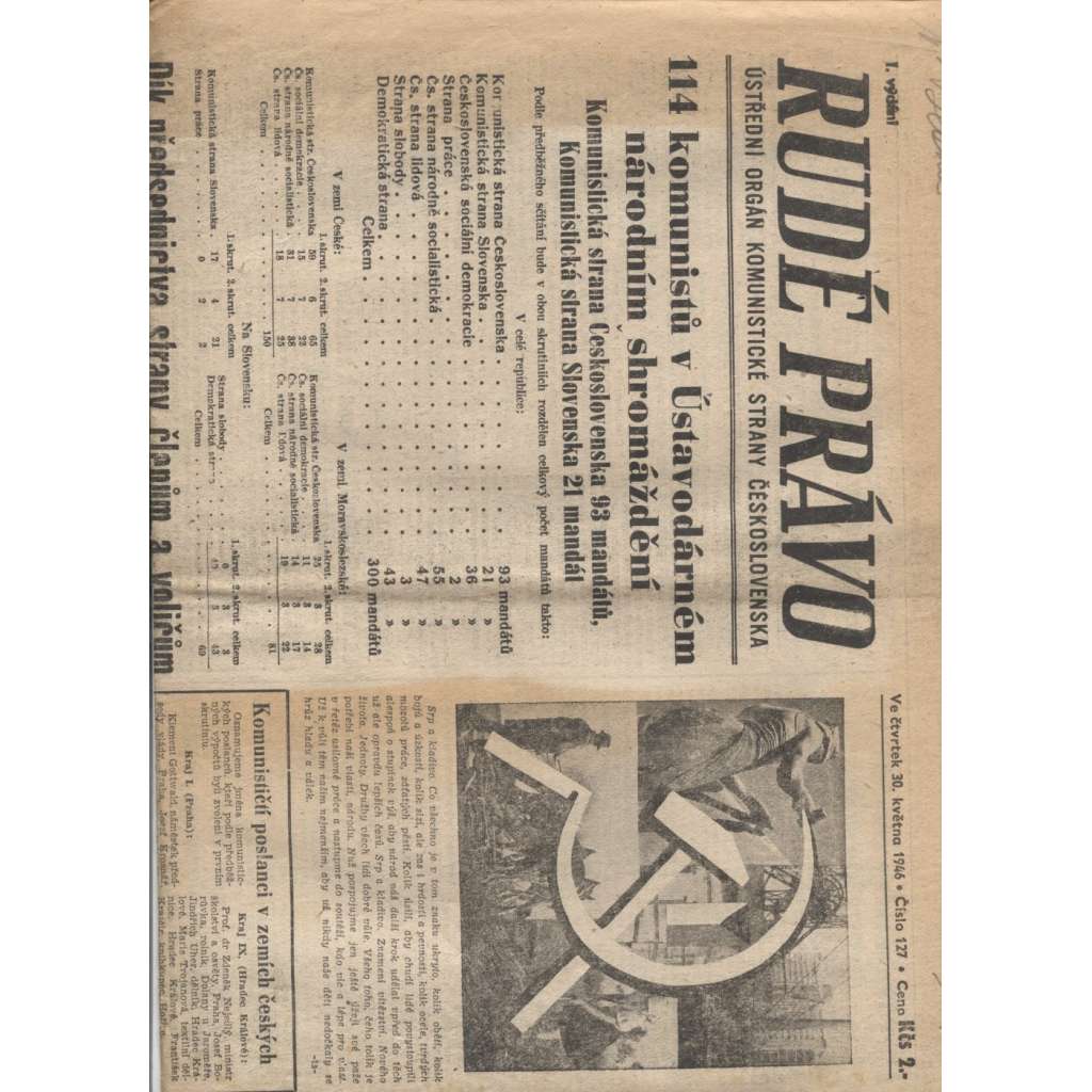 Rudé právo (30.5.1946)  -  staré noviny