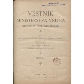 Věstník Ministerstva vnitra Republiky československé, ročník I./1919