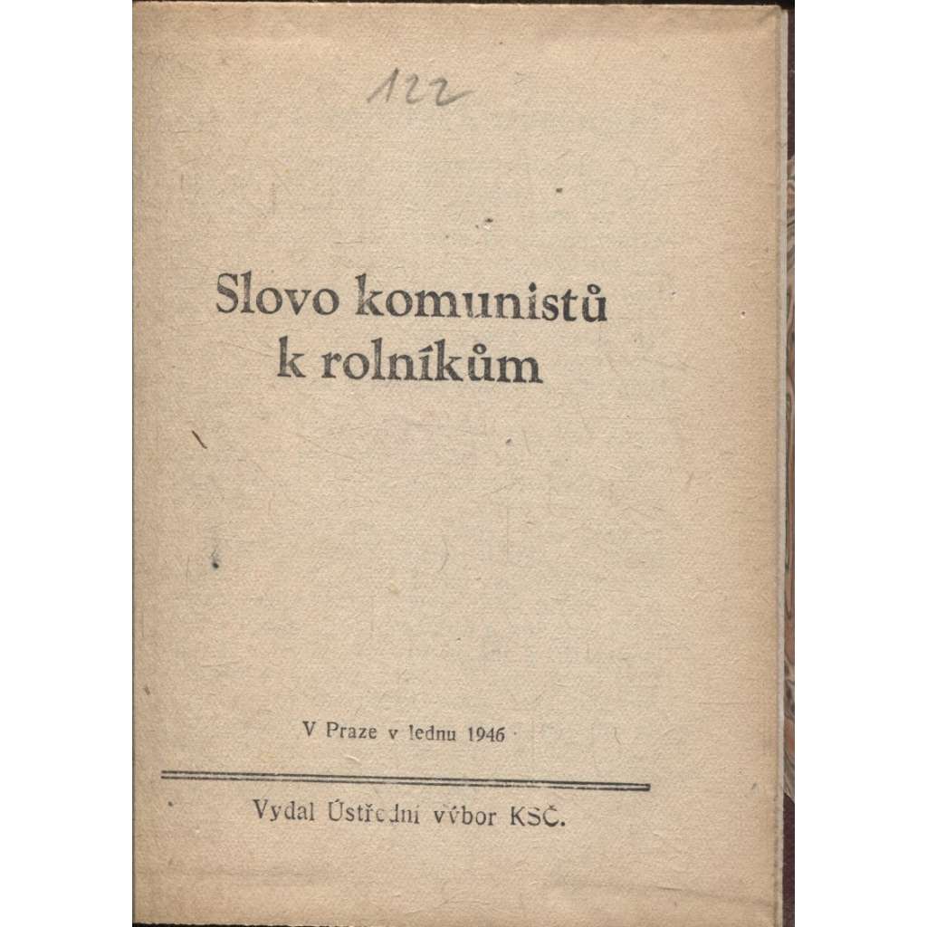 Slovo komunistů k rolníkům (levicová literatura, komunistická literatura)