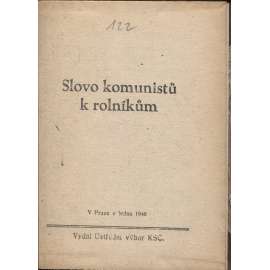 Slovo komunistů k rolníkům (levicová literatura, komunistická literatura)